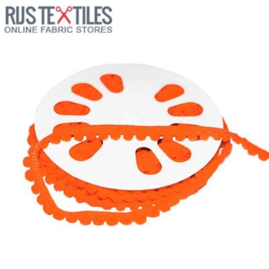 Bolletjesband 4mm Fluor Oranje - (Banden En Linten)