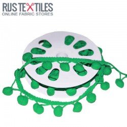 Pom Pom Trim 15mm Green