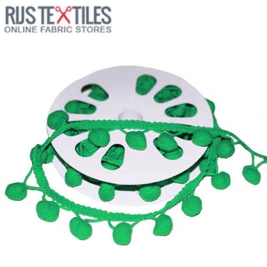 Pom Pom Trim 15mm Green Pom Pom Trim 15mm Green