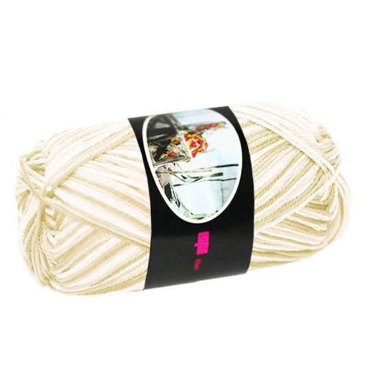 Fils à Tricoter De Coton ISPE Bicolore Beige Écru - (Fils En Coton)