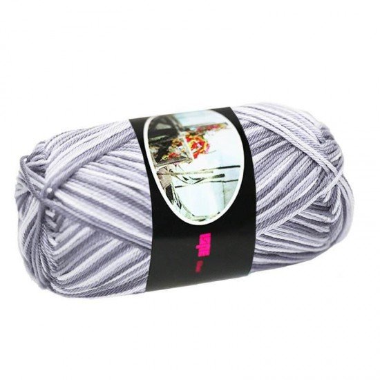 Fils à Tricoter De Coton ISPE Bicolore Gris Écru - (Fils En Coton)