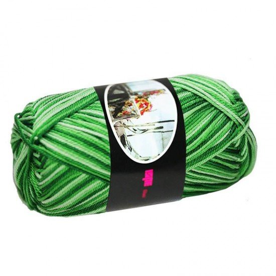 Fils à Tricoter De Coton ISPE Bicolore Vert Lime - (Fils En Coton)