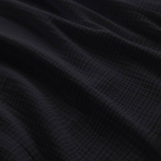 Heavy (Triple Layer) Cotton Gauze Fabric Black - (Deco Fabrics)