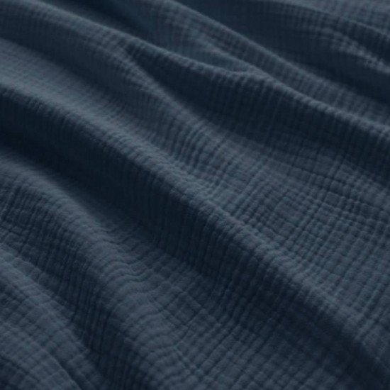 Tissu Gaze De Coton Épais (Triple Layer) Jeans Foncé - (Tissus Deco)