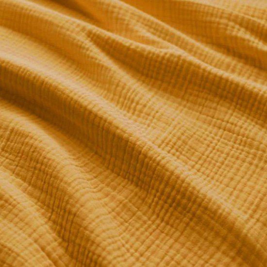 Tissu Gaze De Coton Épais (Triple Layer) Ocre - (Tissus Deco)