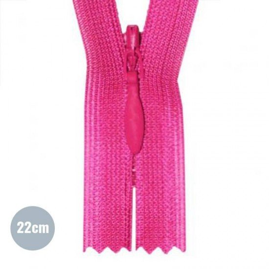 Cerniera Lampo Invisibile Fucsia YKK 22CM Non Separabile - (Cerniera Lampo YKK Invisibile)