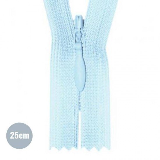 Invisible Zipper Light Blue YKK 25CM Not Divisible - (Invisible Zippers YKK)