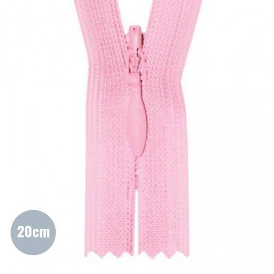 Cerniera Lampo Invisibile Rosa YKK 20CM Non Separabile - (Cerniera Lampo YKK Invisibile)