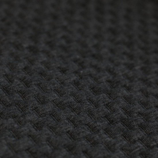 Gebreide Jacquard Stof Baksteen Patroon Donker Grijs Melange - (Stoffen Outlet)
