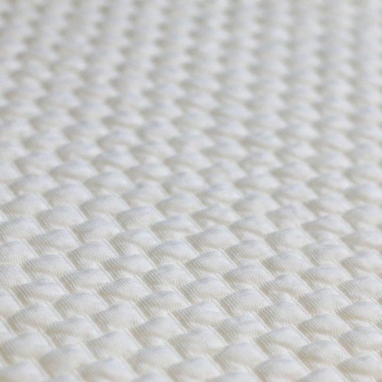 Gebreide Jacquard Stof Baksteen Patroon Ecru - (Stoffen Outlet)