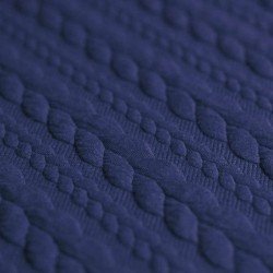Cable Knit Jacquard Fabric Cobalt