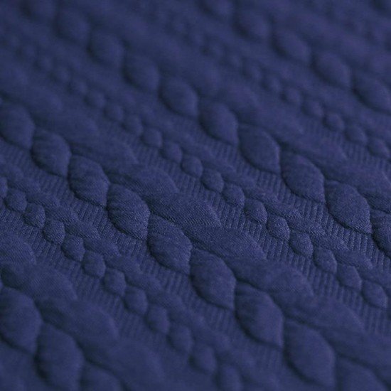 Tessuto In Maglia Motivo a Treccia Cobalto - (Tessuti Moda)