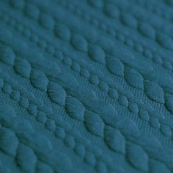 Cable Knit Jacquard Fabric Petrol