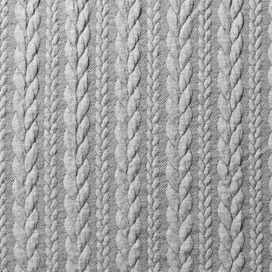 Cable Knit Jacquard Fabric Light Grey - (Cable Knit Jacquard Fabric)