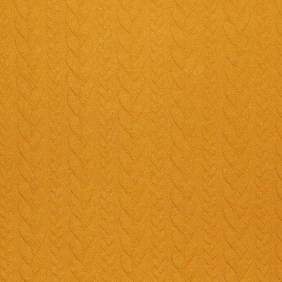 Tessuto In Maglia Motivo a Treccia Ocra - (Tessuti Moda)