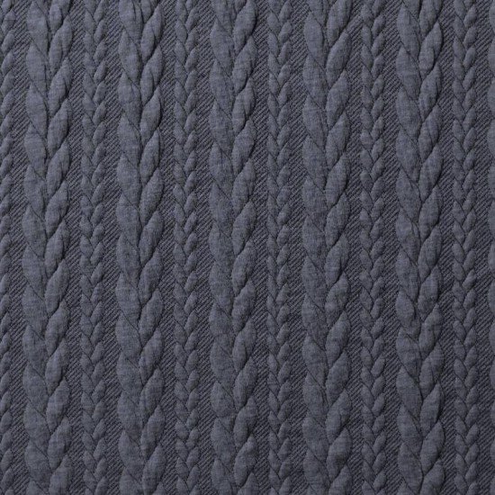 Tessuto In Maglia Motivo a Treccia Jeans Melange - (Tessuti Moda)