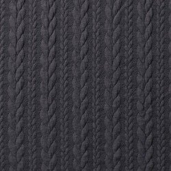 Cable Knit Jacquard Fabric Navy Melange