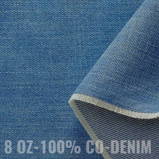 Denim Fabric Cotton 8-OZ Blue - (Jeans Fabric Cotton)