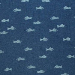 Jeans Stof Stretch - Vissen Donker Blauw Jeans Stof Stretch - Vissen Donker Blauw