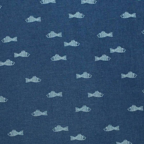 Tessuto Jeans Stretch - Pesce Blu Scuro - (Tessuti Jeans Di Cotone)