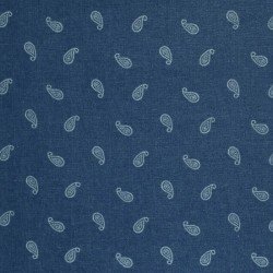 Jeans Stof Stretch - Paisley Donker Blauw Jeans Stof Stretch - Paisley Donker Blauw