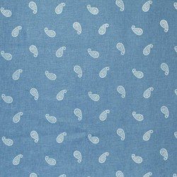 Jeans Stof Stretch - Paisley Licht Blauw Jeans Stof Stretch - Paisley Licht Blauw