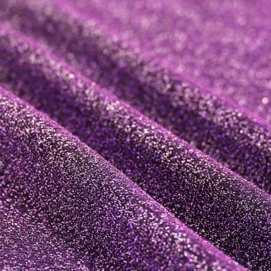Glitter Jersey Stof Donker Lila - (Jersey Glitter Stoffen )