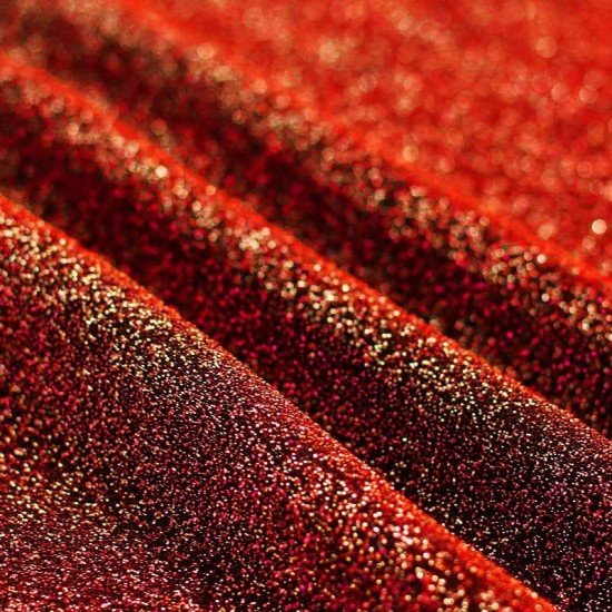 Tessuto Jersey Scintillante Rosso Scuro - (Tessuto Jersey Scintillante)