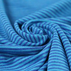 Jersey Lurex Stripes 3mm Aqua Cobalt