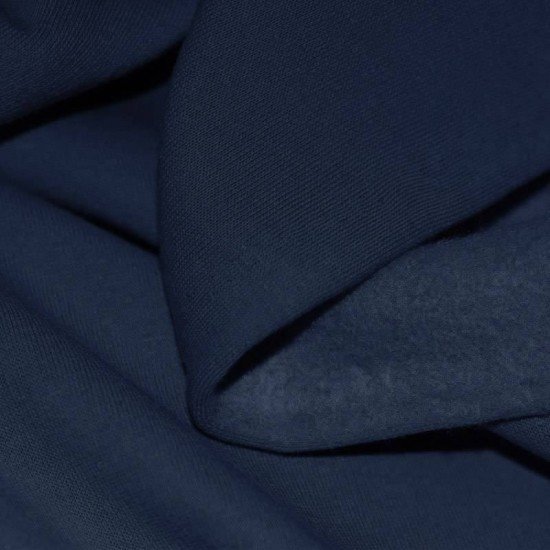 Tessuto Felpa Cotone Blu Scuro - (Tessuti Felpa Cotone (Rovescio Garzato) )