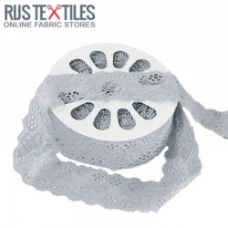 Stretch Lace Trim Light Grey 35mm 