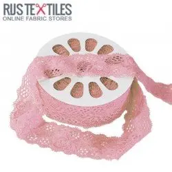 Ruban Dentelle Élastique Vieux Rose 35mm Ruban Dentelle Élastique Vieux Rose 35mm