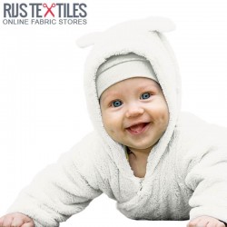 Cotton Fleece Fabric (Sherpa) Ecru