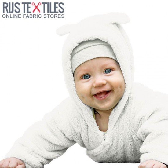 Tissu Polaire Coton (Sherpa) Écru - (Tissu Polaire Coton (Sherpa))