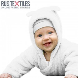 Cotton Fleece Fabric (Sherpa) White