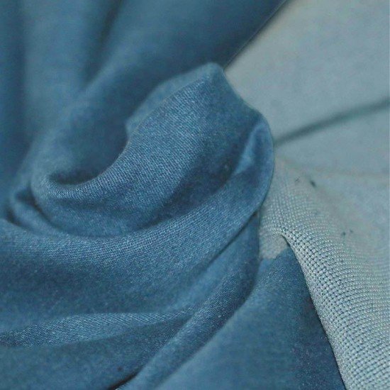 Gestrickte Jeansstoff Hellblau - (Jeans Stoff Baumwolle )