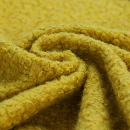 Tissu Lainages Bouclé Ocre - (Tissu Bouclé)