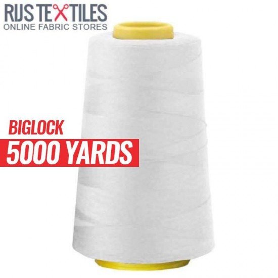 Overlock Tråd Hvid 5000 Yards  - (Sytråd)