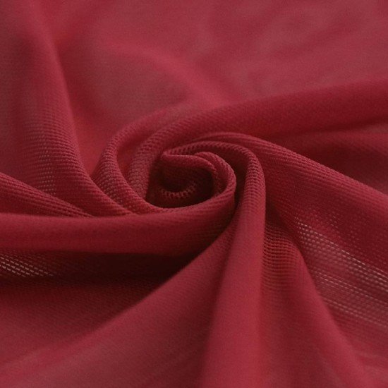 Mesh Stoff Stretch Dunkelrot - (Mesh Stretch Stoffe)