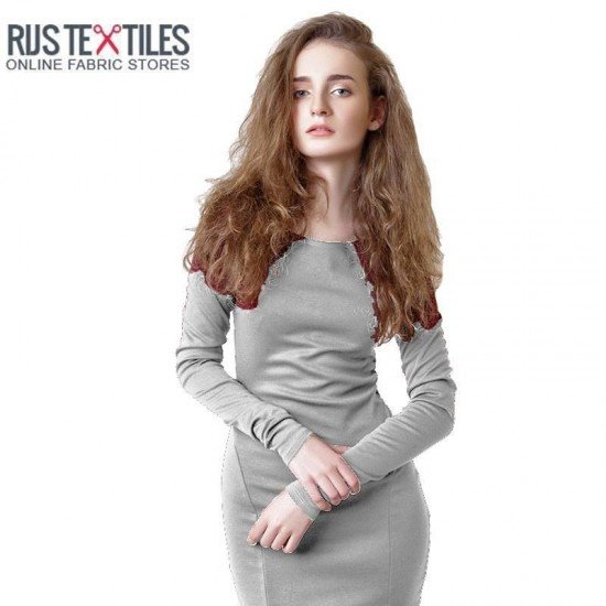Modal French Terry Fabric Light Grey - (Jersey Fabrics)