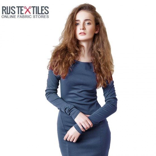 Tissu French Terry Modal Jeans Foncé - (Tissus Jersey)