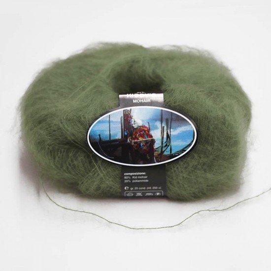 Mohair Yarn ISPE Needle Size 3,5 - 4 Army Green Mohair Knitting Yarn Needle Size 3,5 - 4