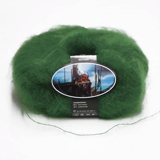 Mohair Yarn ISPE Needle Size 3,5 - 4 Dark Green Mohair Knitting Yarn Needle Size 3,5 - 4