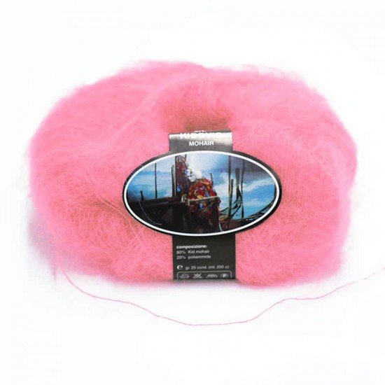 Mohair Yarn ISPE Needle Size 3,5 - 4 Dark Pink - (Mohair Knitting Yarn Needle Size 3,5 - 4)