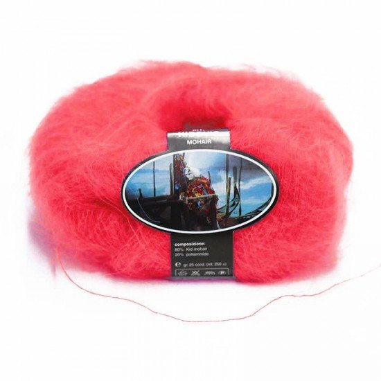 Filati Di Kid Mohair ISPE Ago Spessore 3,5 - 4 Rosso Corallo - (Filati Di Kid Mohair Ago Spessore 3,5 - 4)