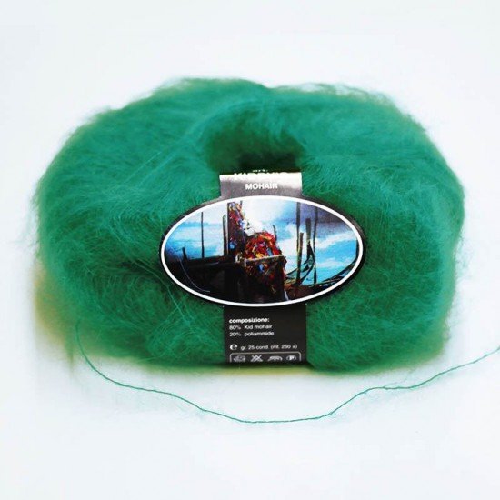 Mohair Yarn ISPE Needle Size 3,5 - 4 Emerald Green Mohair Knitting Yarn Needle Size 3,5 - 4