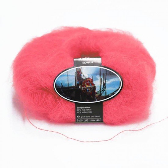 Fils à Tricoter De Mohair ISPE Aiguilles 3,5 - 4 Corail Rose - (Fils à Tricoter De Mohair Aiguilles 3,5 - 4)