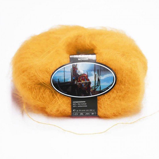 Mohair Yarn ISPE Needle Size 3,5 - 4 Ocher Mohair Knitting Yarn Needle Size 3,5 - 4
