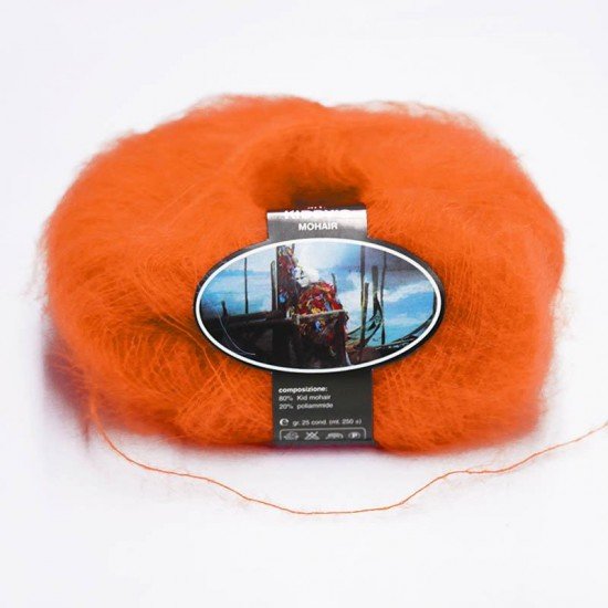 Mohair Yarn ISPE Needle Size 3,5 - 4 Orange - (Mohair Knitting Yarn Needle Size 3,5 - 4)