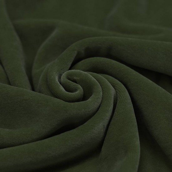 Tissu Nicky Velours Armée Verte - (Nicky Velours Tissus)